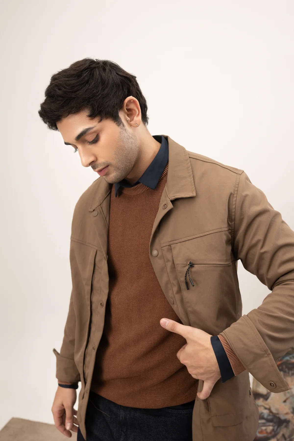 Detail of the brown winter layers